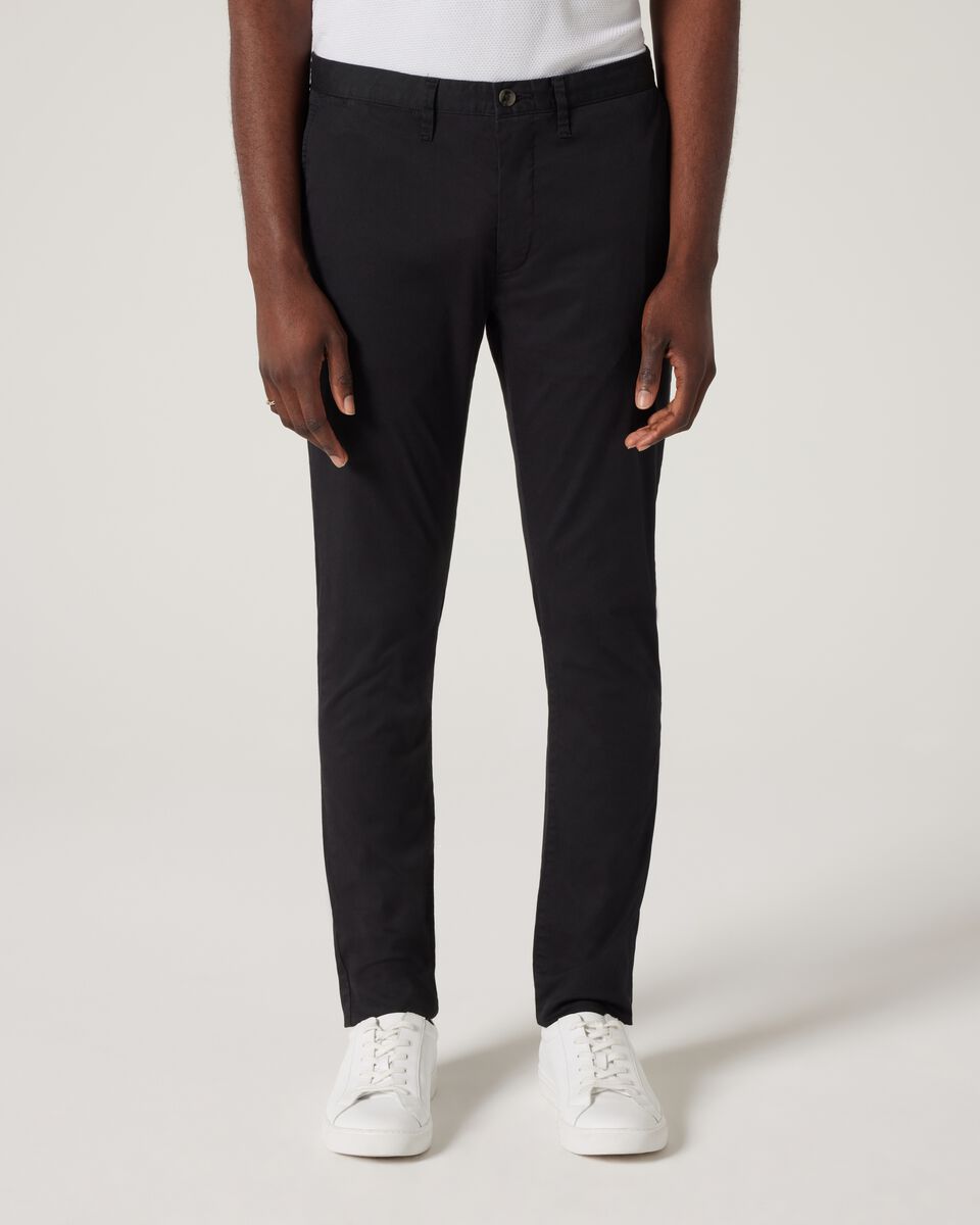 Ultra Slim Stretch Cotton Chino, Black, hi-res